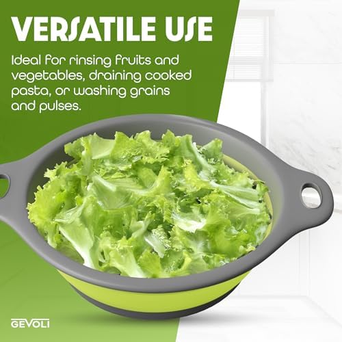 Collapsible Kitchen Colander with Self-Draining Base 5 Qt Set