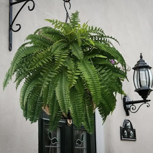 4x Realistic Fake Boston Fern Outdoor Planter