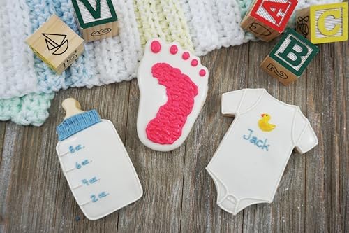RM Baby Cookie Cutters Set with Onesie Bottle Footprint