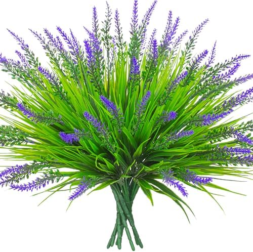 8-Bundle Monkey Grass for Outdoor Decor Purple