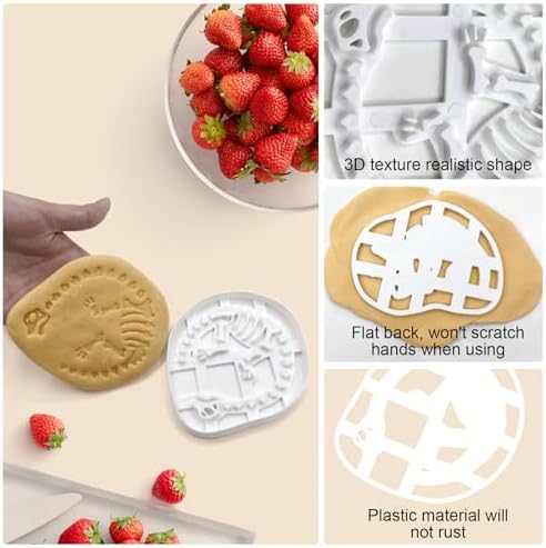 4 Pcs Dinosaur Cookie Cutters Set for Baking DIY Fun