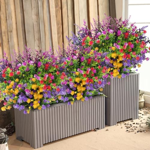 Breathtaking Realistic artificial flowers UV-Resistant Faux Plants Set Outdoor