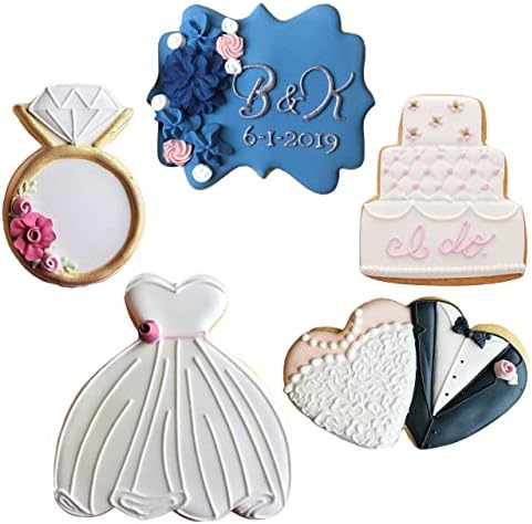 Ann Clark Wedding Cookie Cutters 5-Piece Set Made in USA