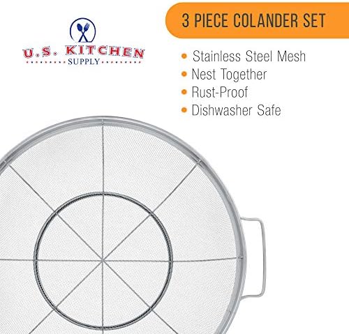 Stainless Steel 3-Piece Colander Set