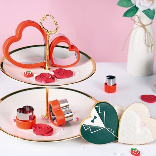 5-Piece Heart Cookie Cutter Set 1 to 4 Sizes