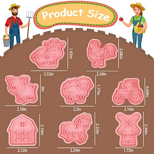 Cunhill Farm Animal Cookie Cutters Set - 8 PC