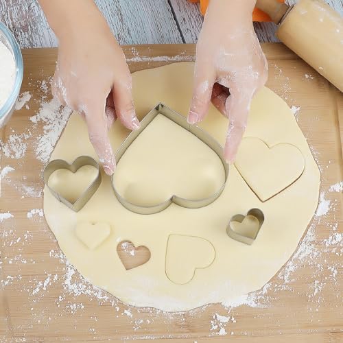BakingWorld Heart Cookie Cutter Set for Valentines Day