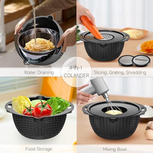 4-in-1 Kitchen Gadget Set -Versatile for Straining Washing and Rinsing