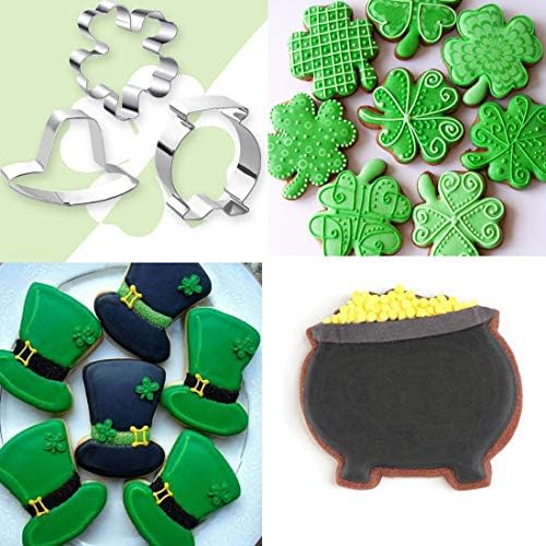St Patricks Day Shamrock Cookie Cutters Set of 6
