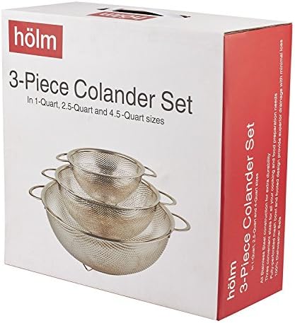 3-Piece Stainless Steel Mesh Strainer Set