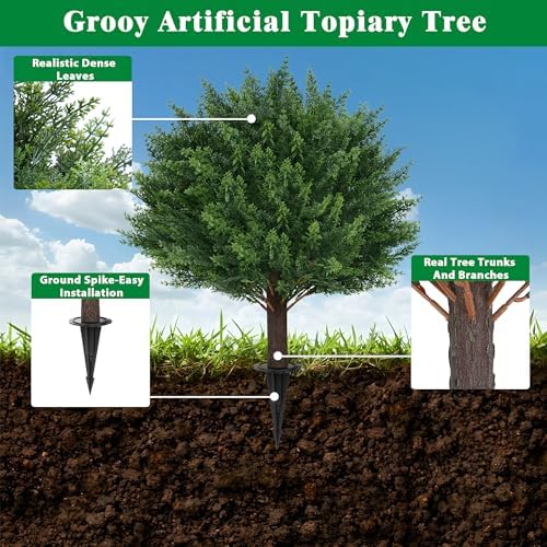 Grooo Artificial Cypress Tree Set of 2