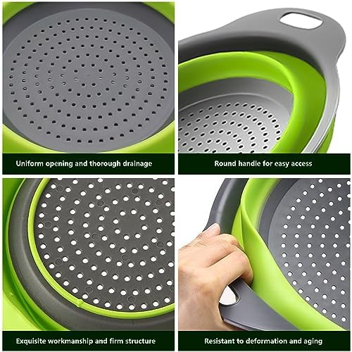 Collapsible Colander Set 3-Piece Heat-Resistant Kitchen Essentials