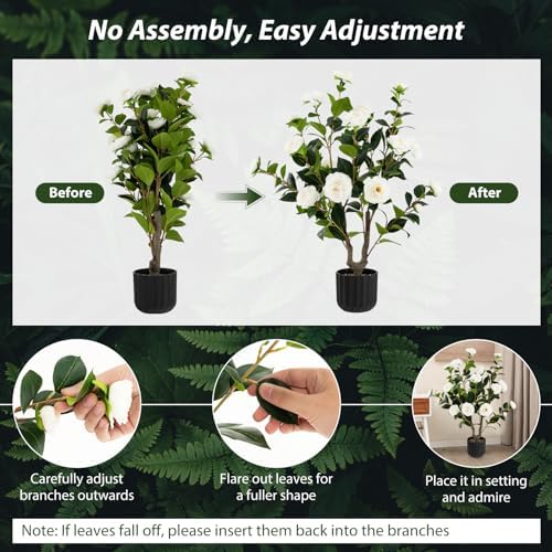 Goplus Camellia Tree 2-Pack Synthetic Artificial Tree