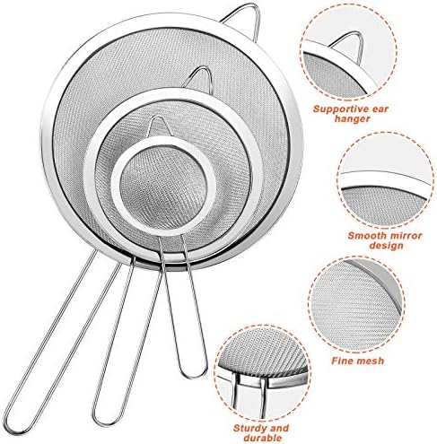 3-Piece Stainless Steel Strainer Set with Handles