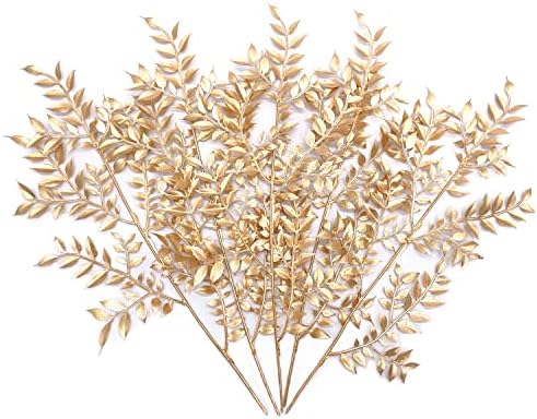 Elegant Golden Fake Leaves for Christmas Decor
