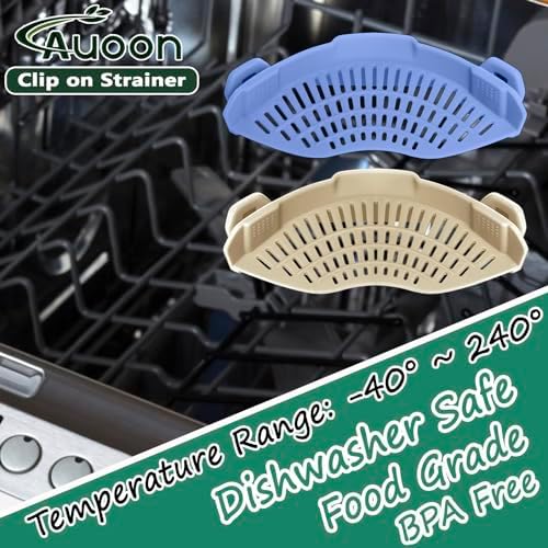 AUOON Food Strainer Clip On Silicone for Pots Pans 1