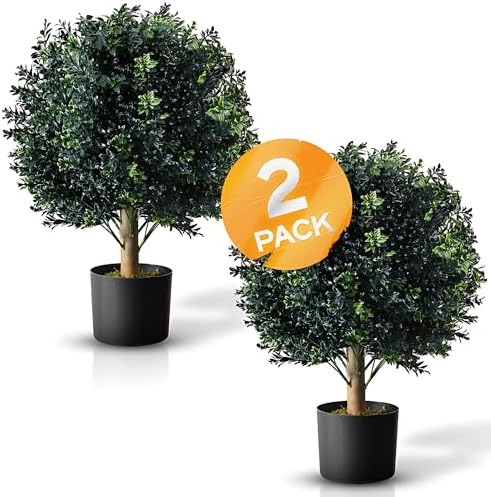TRESIL BOTARO Set of 2 - 24 High Artificial Boxwood Topiary