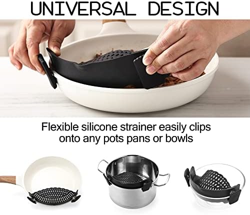 Domonic Home Adjustable Colander Silicone Clip-On for Kitchen