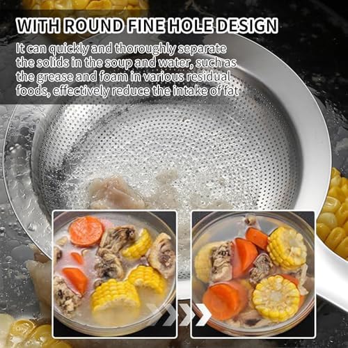 Fine Mesh Stainless Steel Colander with Handle - Oil and Grease Separator