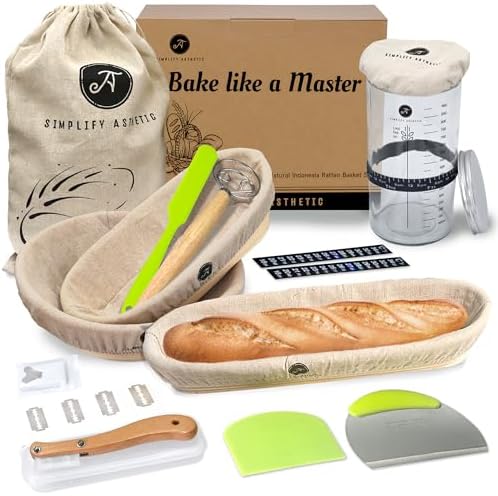 Banneton Bread Proofing Basket Set for Sourdough Baking
