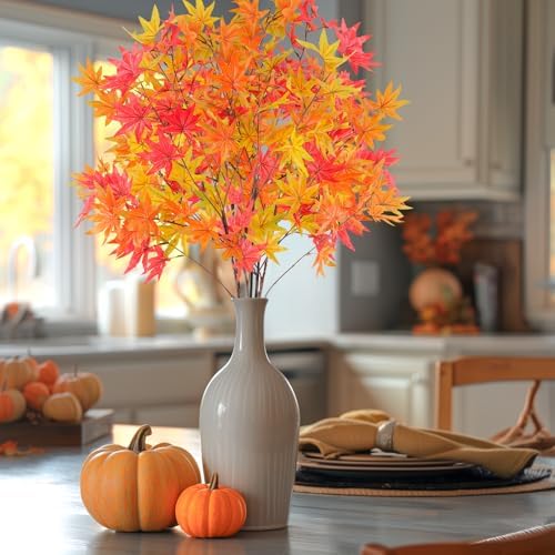 3Pcs Fall Artificial Maple Leaves Branches for Home