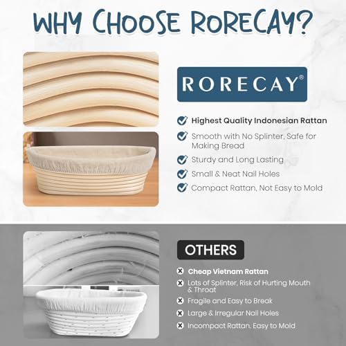 RORECAY Sourdough Breads Proofing Basket Set