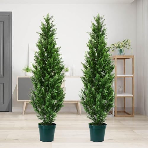 Match the DCF - 4 Outdoor Artificial Cedar Topiary Pack of 2
