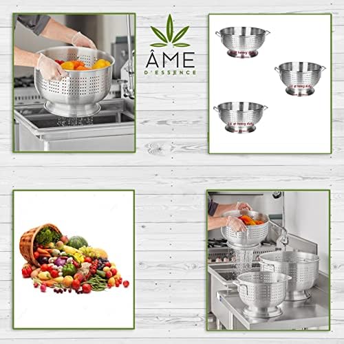 16-Degree Aluminum Colander with Internal Handles - Rugged for Commercial Use