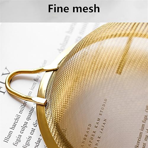 Portable Mesh Strainer - Stainless Steel Colander Gold
