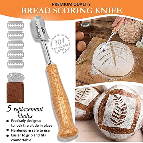 Sourdough Bread Starter Kit with Easy Proofing Baskets Dough Whisk More