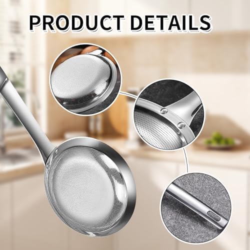 Fine Mesh Stainless Steel Colander with Handle - Oil and Grease Separator