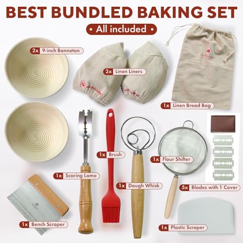 Perfect for Baking Sourdough Bread Proofing Basket Set