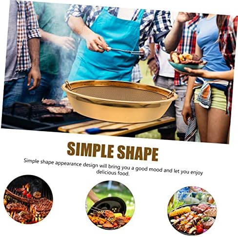2pc Stainless Steel Strainer Pan Golden Silver Design Durable for Cooking Serving