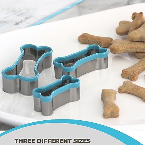 Simply Unleashed 3-Piece Dog Bone Cookie Cutter Set with PVC Coating