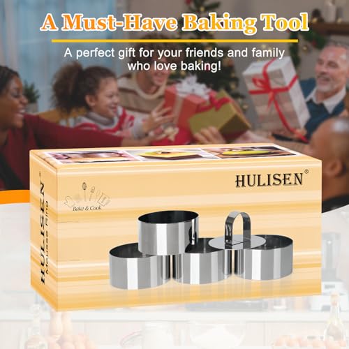 HULISEN Round Cake Ring Mold with Pusher Lifter