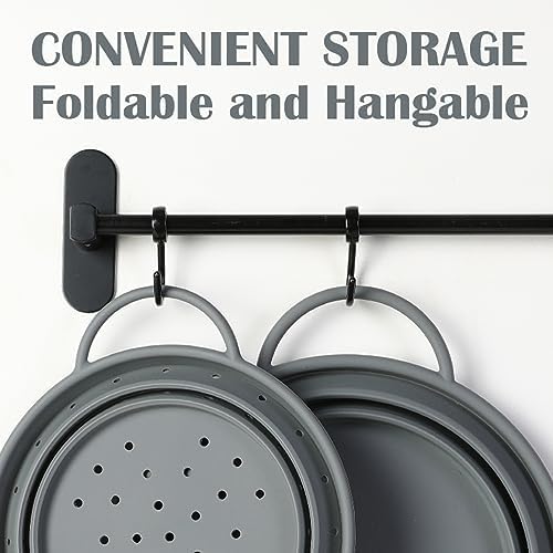Professional Grade Silicone Collapsible Colander Set for Kitchen Use
