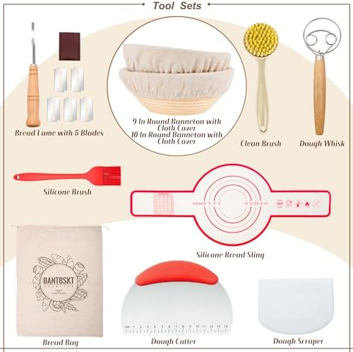 Sourdough Proofing Baskets Set 9-inch 10-inch