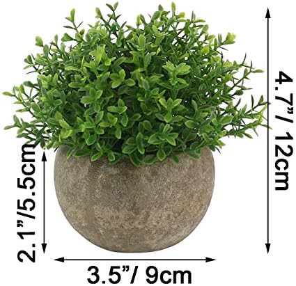 Ogrmar Mini Plastic Faux Plants in Pot