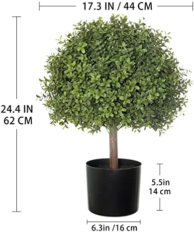 LUWENER 2 Pack Fake Boxwood Topiaries for Home Decor