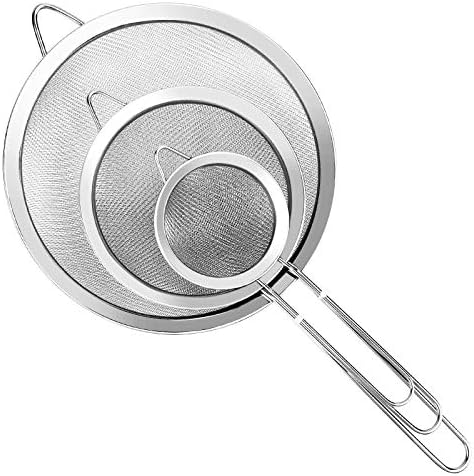 3-Piece Stainless Steel Strainer Set with Handles