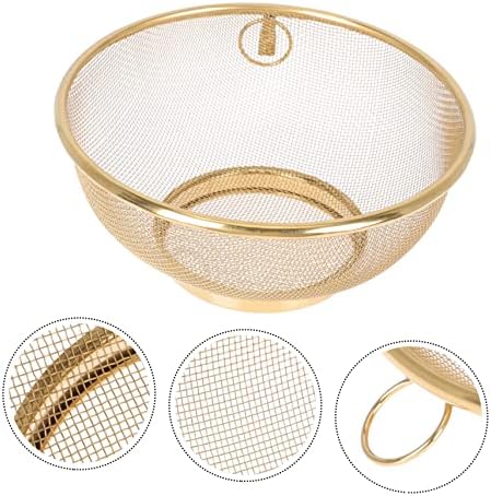Rice Washer Strainer Bowl Stainless Steel Mesh Colander for Kitchen Use
