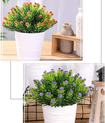 GRCQLWT Realistic Flock Potted Green Plant