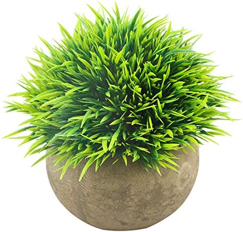 Svenee Mini Artificial Plants Plastic Fake Green Grass Topiary