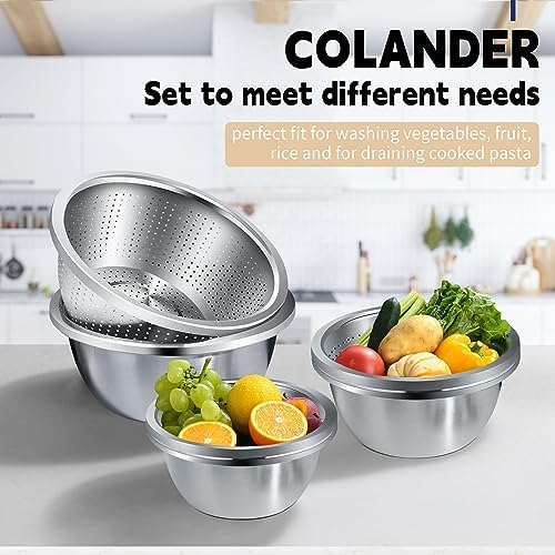 304 Stainless Steel Colander Set for Kitchen Use