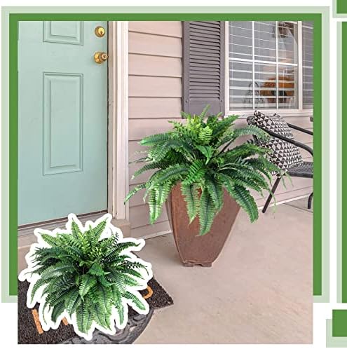 Jutom Artificial Fern Bush Outdoor Decor