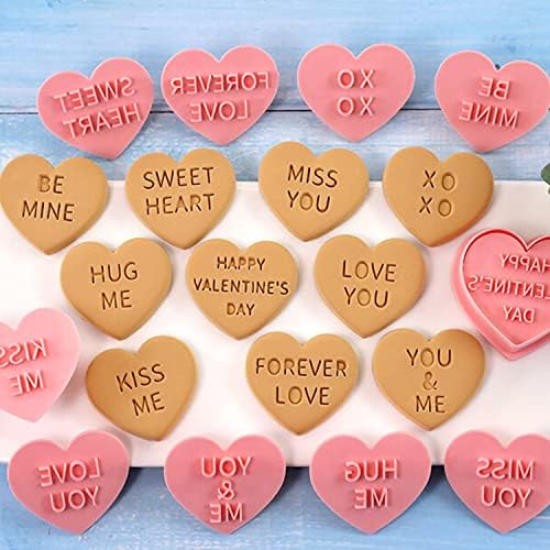 10 Heart Shaped Mini Plastic Cookie Cutters Set for Baking and Celebration