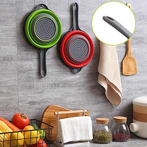 2-Pack Collapsible Silicone Strainer Colanders with Handles