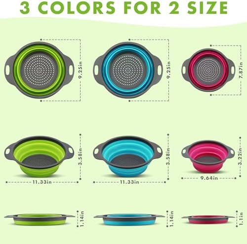 ES Silicone Collapsible Colander - Small for Camping Kitchen Use