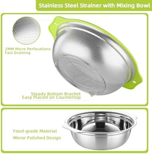 Effortless Cooking with AHIABOAT 2QT Colander Set