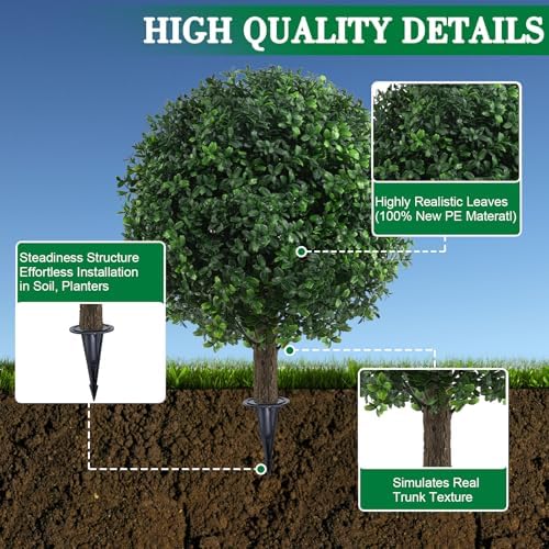 Realistic Boxwood Outdoor Plant Set
